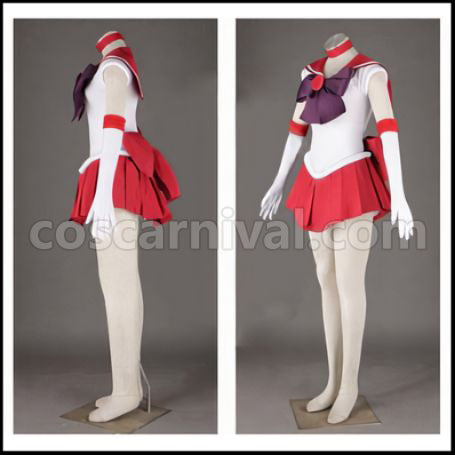Sailor Moon Rei Hino Battle Outfit Cosplay Costume coscarnival - Back View