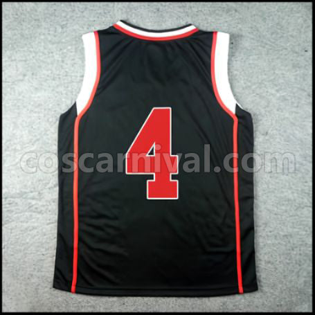 Kuroko's Basketball Seirin High School Junpei Hyuga No. 4 Cosplay Costume coscarnival - Back View