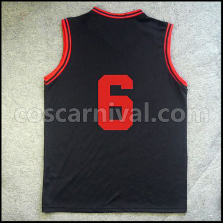 Kuroko's Basketball Kirisaki Daiichi High School Kosuke Wakamatsu No. 6 Uniform Cosplay Costume coscarnival - Back View
