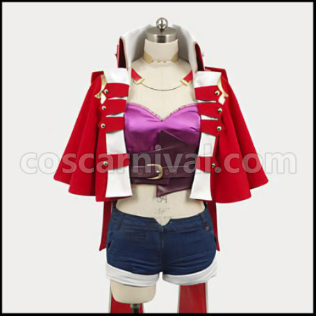 Macross F Movie Sheryl Nome Obelisk Outfit + Wig 2 Piece Set coscarnival - Collar Design