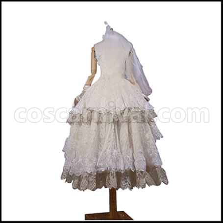 Love Live! UR June Party Wedding Dress Edition After Awakening Honoka Kosaka Cosplay Costume coscarnival - Back View