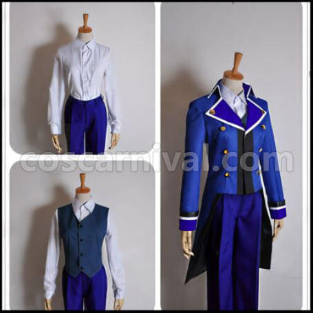 K Blue Clan Scepter Cosplay Costume coscarnival - Front View