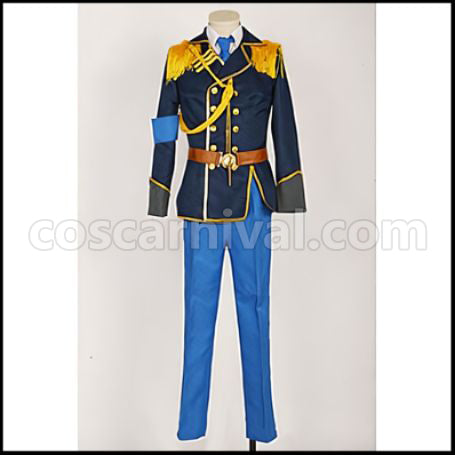 K Saruhiko Fushimi Spoon Military Uniform Cosplay Costume coscarnival - Front View