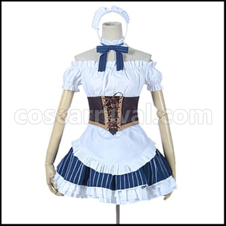 Love Live! SR Maid Edition Pre-Awakening Maki Nishikino Cosplay Costume coscarnival - Front View