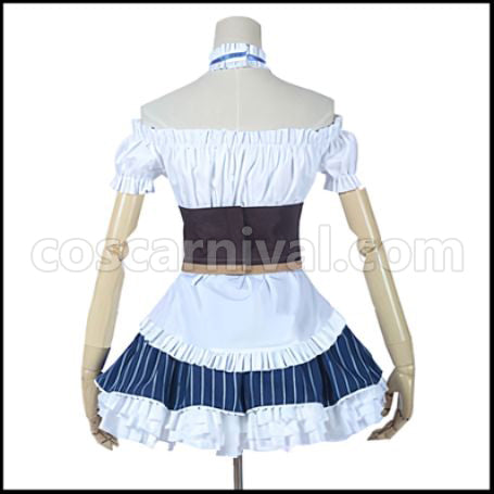 Love Live! SR Maid Edition Pre-Awakening Maki Nishikino Cosplay Costume coscarnival - Back View
