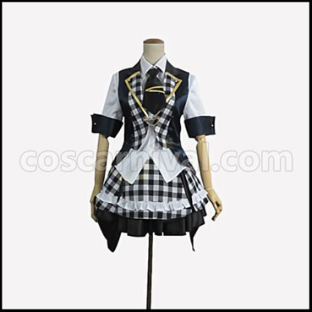 AKB0048 Succession Member 11th Generation Itano Tomomi/Tomochin Black and White Checker Pattern Cosplay Costume coscarnival - Front View
