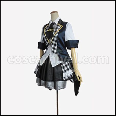 AKB0048 Succession Member 10th Generation Miyazawa Sae/Sae Black and White Checker Pattern Cosplay Costume coscarnival - Back View