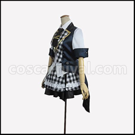 AKB0048 Succession Member 11th Generation Itano Tomomi/Tomochin Black and White Checker Pattern Cosplay Costume coscarnival - Back View