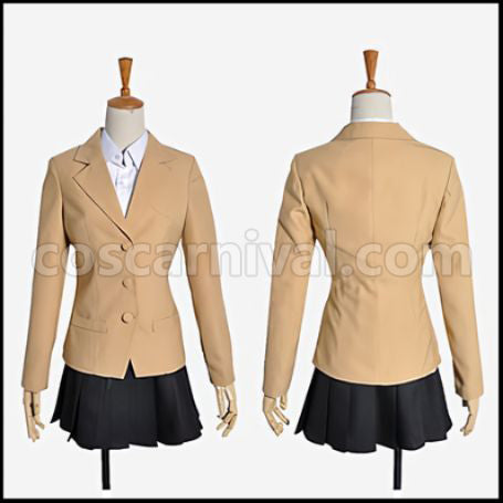 Attack on Titan Attack! Titan Junior High School Mikasa Ackerman School Uniform Cosplay Costume coscarnival - Front View