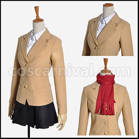 Attack on Titan Attack! Titan Junior High School Mikasa Ackerman School Uniform Cosplay Costume coscarnival - Back View