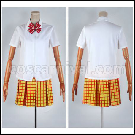 Yowamushi Pedal Sohoku High School Cycling Club Girls' Summer Uniform White Cosplay Costume coscarnival - Front View