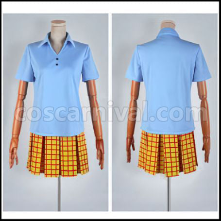 Yowamushi Pedal Sohoku High School Cycling Club Girls' Summer Uniform Blue Cosplay Costume coscarnival - Front View