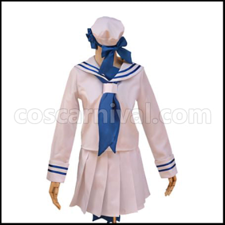 Wadanohara and the Great Blue Sea Wadanohara White Sailor Uniform Cosplay Costume coscarnival - Front View