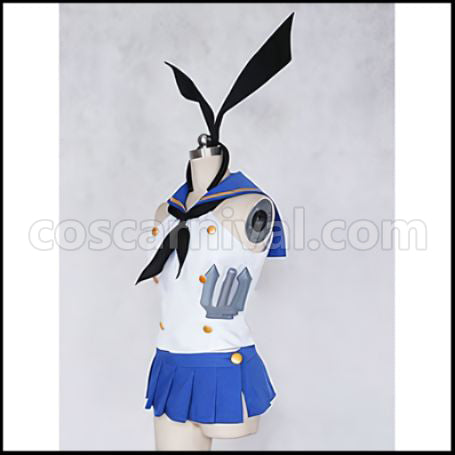 Kantai Collection Ship Girl Shimakaze Cosplay Costume coscarnival - Back View