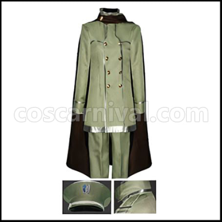 Attack on Titan Wings of Counterattack Online Armin Arlert Military Police Green Coat Cosplay Costume coscarnival - Front View