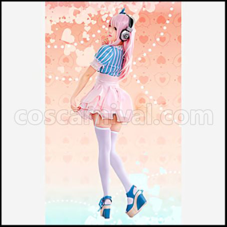 Super Sonico Sonico Garter Stockings Cosplay Costume coscarnival - Detail Close-up