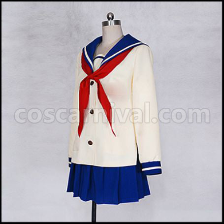 Inari, Konkon, Koi Iroha. Fushimi Inari Sailor Uniform Cosplay Costume coscarnival - Back View