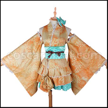 Love Live! SR Yukata Edition Awakening After Rin Hoshizora Cosplay Costume coscarnival - Front View