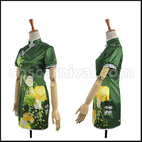 Love Live! SR August China Dress Edition Hanayo Koizumi Cosplay Costume coscarnival - Back View