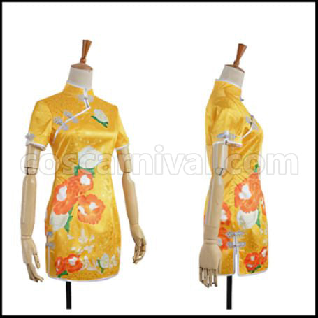 Love Live! SR August China Dress Edition Rin Hoshizora Cosplay Costume coscarnival - Back View