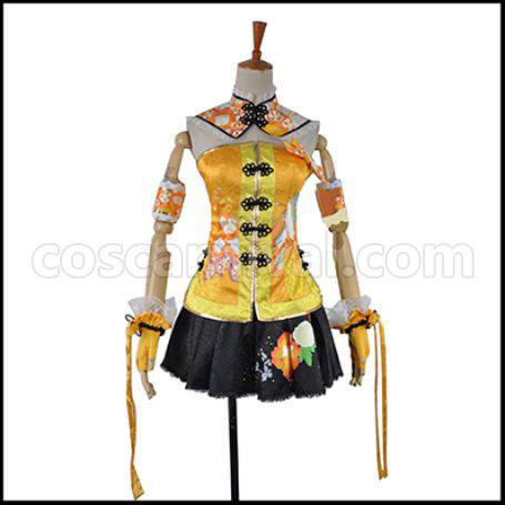 Love Live! SR August China Dress Edition After Awakening Rin Hoshizora Cosplay Costume coscarnival - Front View