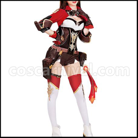 Genshin Impact Amber Cosplay Costume coscarnival - Front View