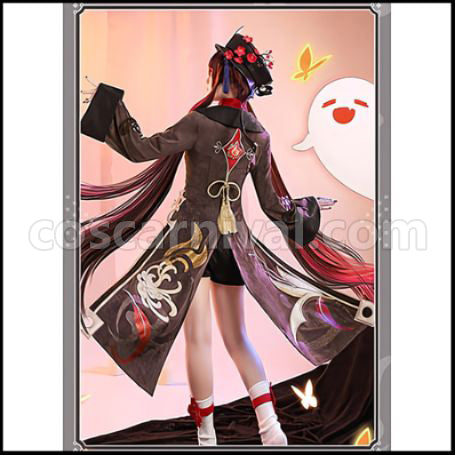 Genshin Impact Hu Tao Cosplay Costume coscarnival - Back View