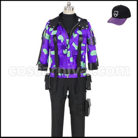 Twisted Wonderland Twisted-Wonderland Rook Hunt Beans Camo Cosplay Costume coscarnival - Front View