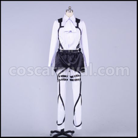 Attack on Titan Survey Corps Squad Leader Levi Cosplay Costume coscarnival - Back View