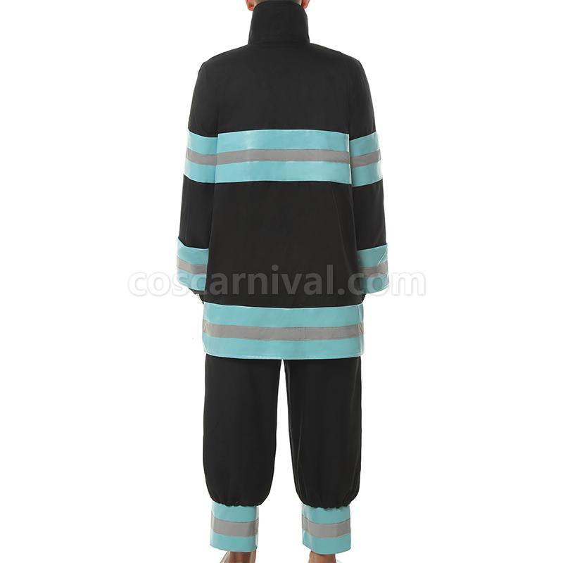 Fire Force Kusakabe Shinra And Hat Gloves Cosplay Costume, back view