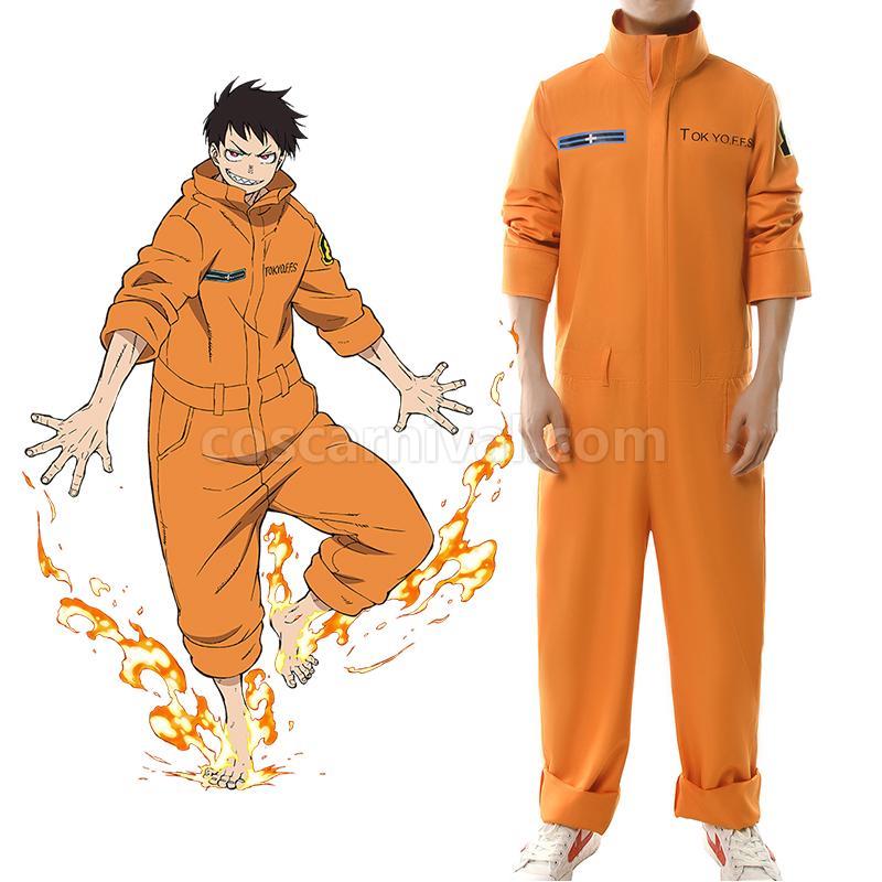 Fire Force kusakabe shinra Full member Cosplay Costume, front view