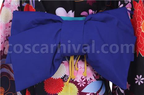 Hell Girl Enma Ai kimono Cosplay Costume, bow detail