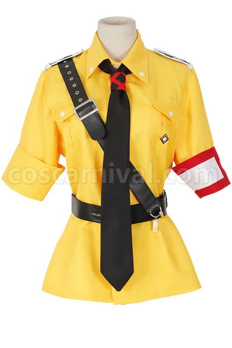 Hellsing Seras Victoria Yellow Dress Uniform Cosplay Costume coscarnival