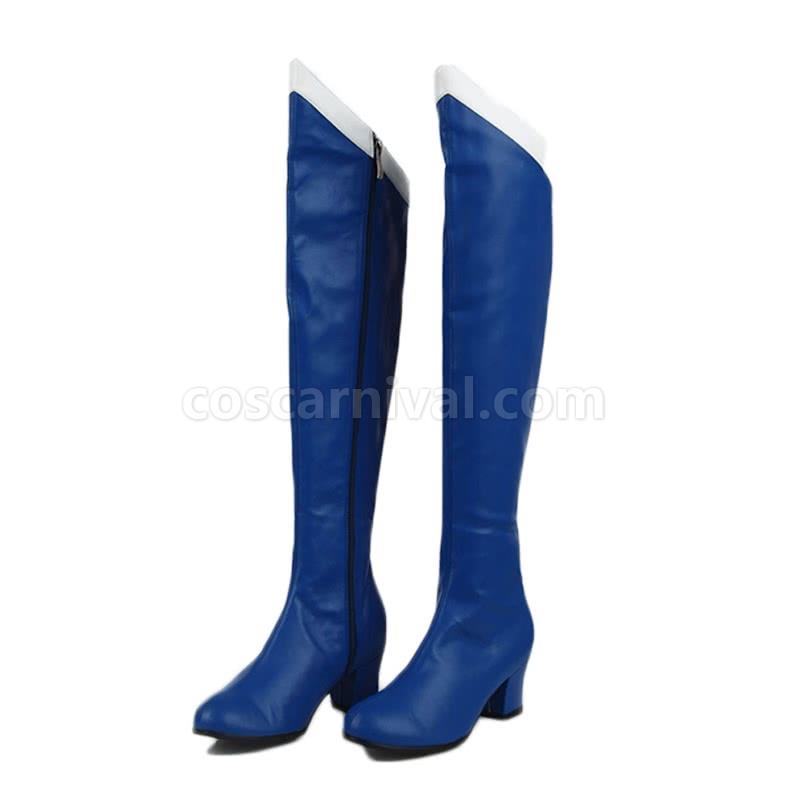 Hot Sailor Moon Sailor Mercury Blue Shoes Boots Cosplay Costume coscarnival