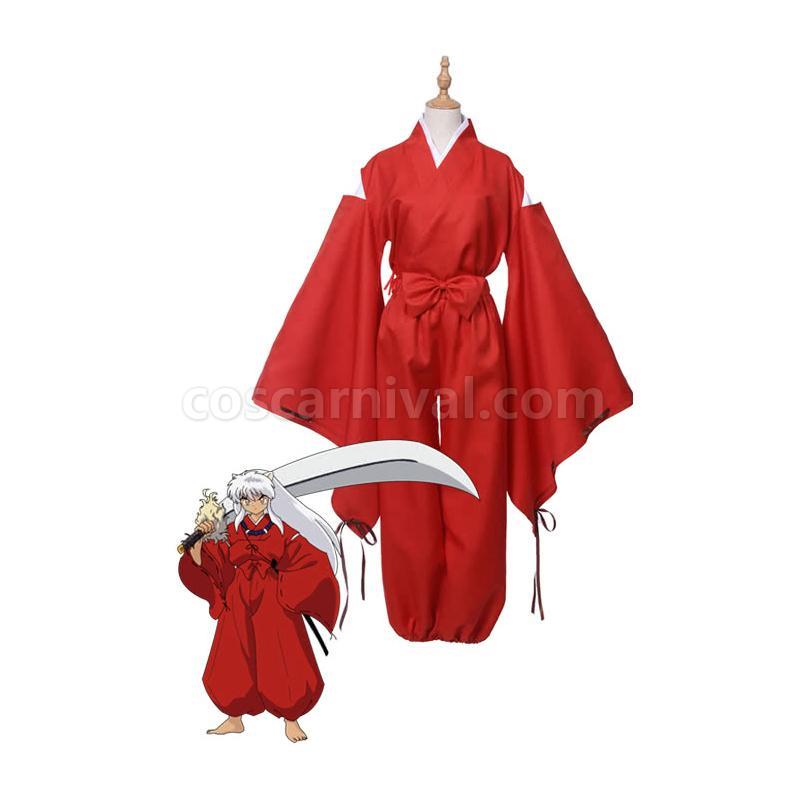 InuYasha Red Kimono Cosplay Costumes