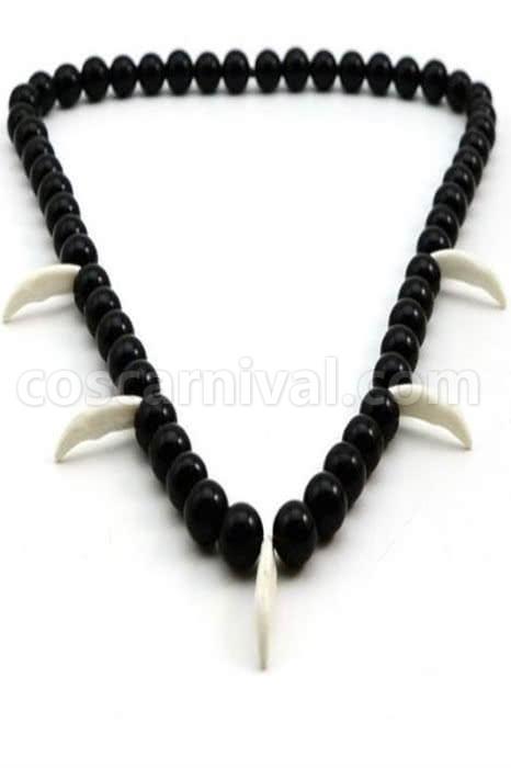 Inuyasha Wolf Teeth Necklace Black Onyx Cosplay