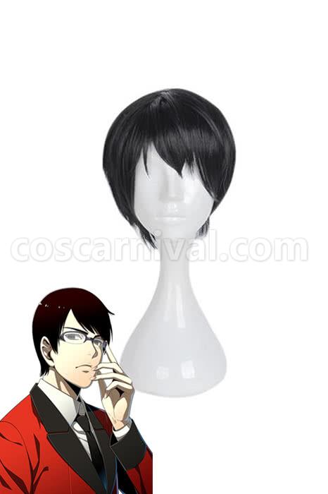 kakegurui kaede manyuda short black men wigs costume