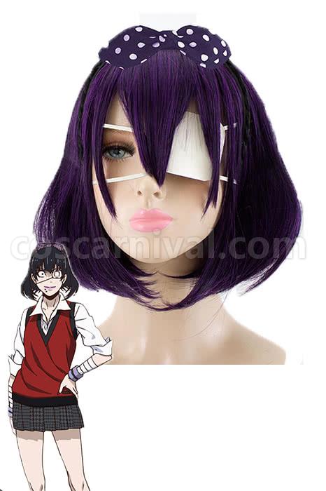 kakegurui midari ikishima short purple mixed black woman wigs custom cosplays