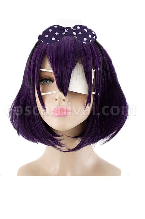 kakegurui midari ikishima short purple mixed black woman wigs custom cosplays