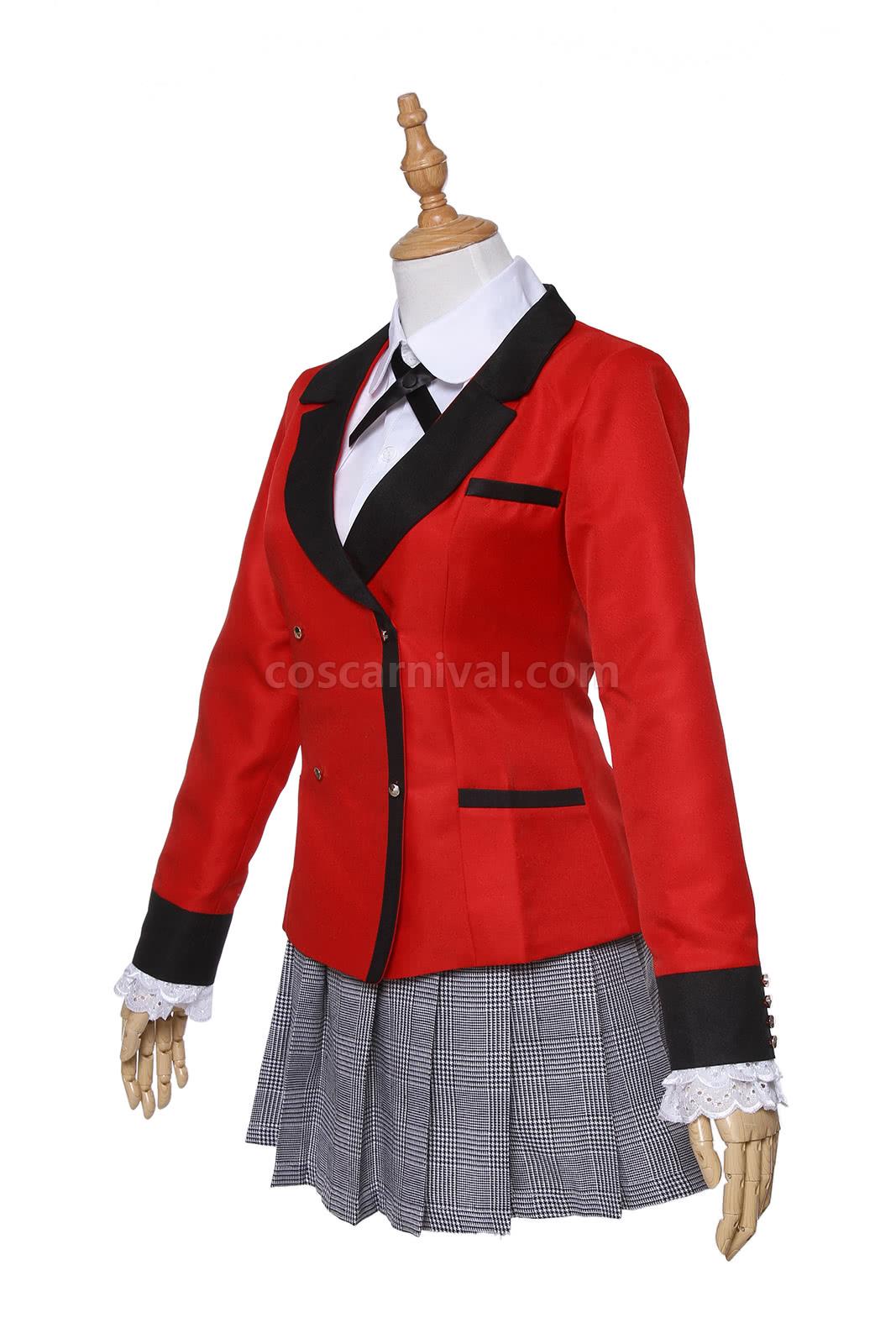 Kakegurui Momobami Kirari 빨간 제복 코스프레 의상