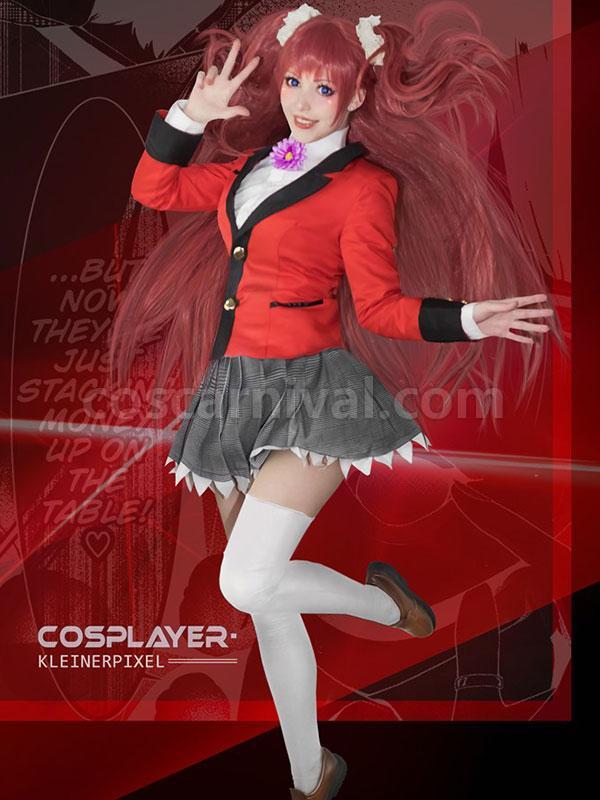 kakegurui yumemite yumemi 100cm long pink straight wigs cosplay costumes