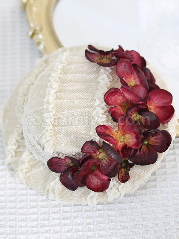 ROCOCO Style Lolita Hat Flowers Accessory Beige Lolita Accessories