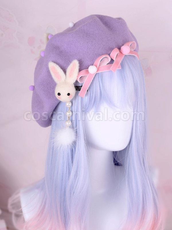 스위트 로리타 모자 핑크 리본매듭 활 폴리에스테르 로리타 액세서리 Headwear coscarnival