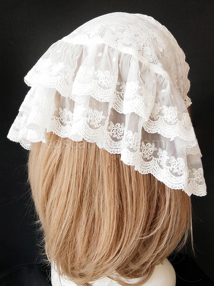 Sweet Lolita Headdress Infanta Sugar And Matcha Lace Ruffle White Lolita Headband