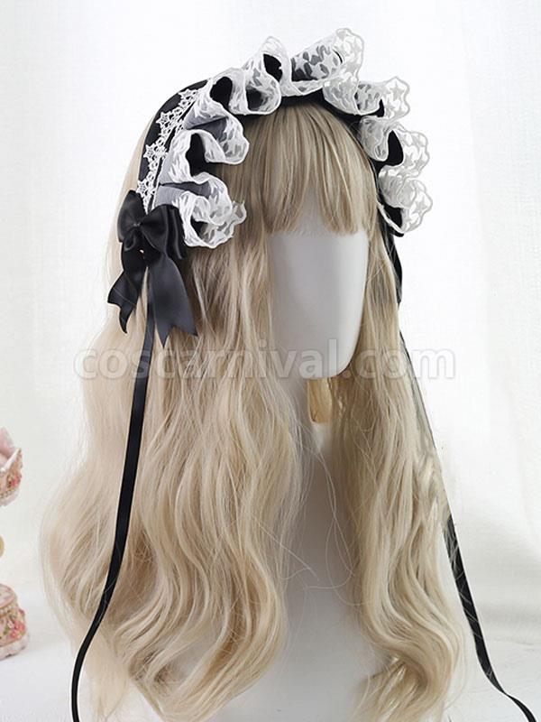 Sweet Lolita Headdress Lace?Bows Headband Headwear