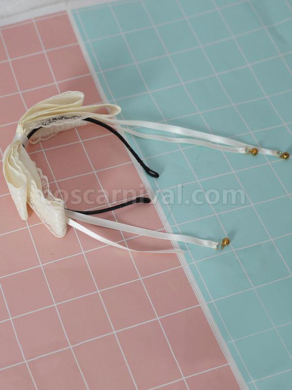 Sweet Lolita Hair Clasp Bow Lace Bell Black Lolita Hair Accessory coscarnival