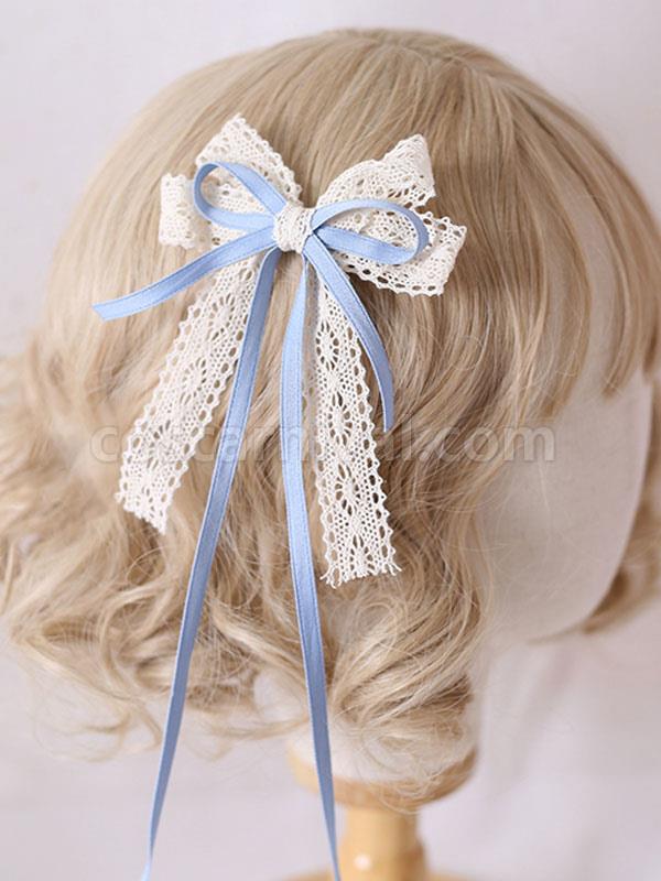 Sweet Lolita Bows Lace Headdress Lolita Hair Accessories coscarnival