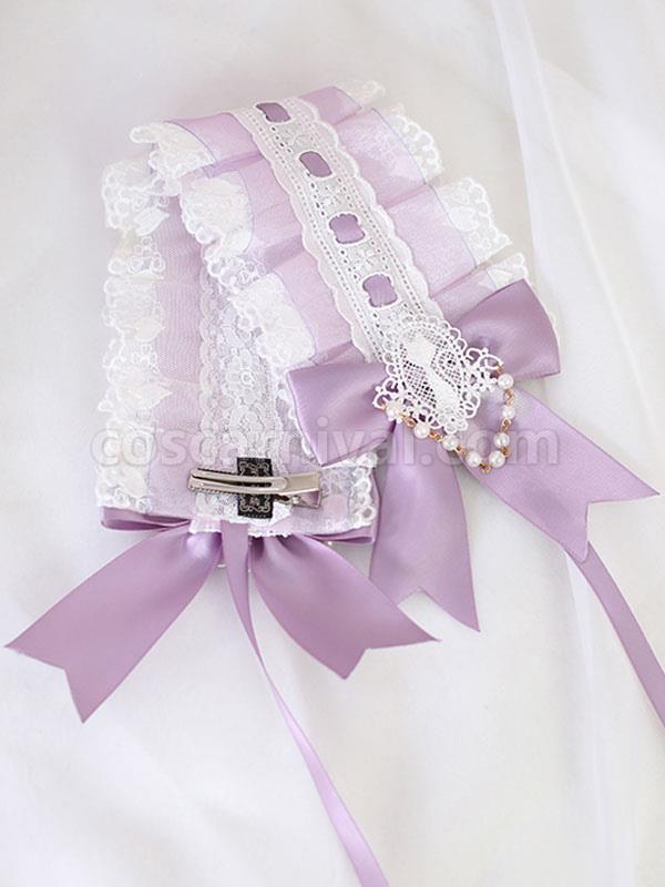 Sweet Lolita Headdress Blue Lace?Bows Lace Headband Headwear Lolita Hair Accessories