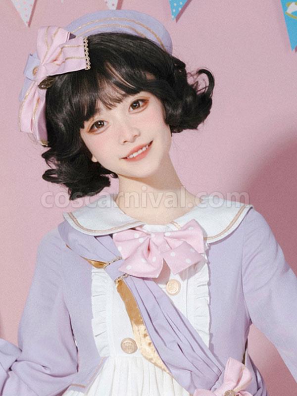 Academic Lolita Hat Accessory Polyester Purple Lolita Accessories