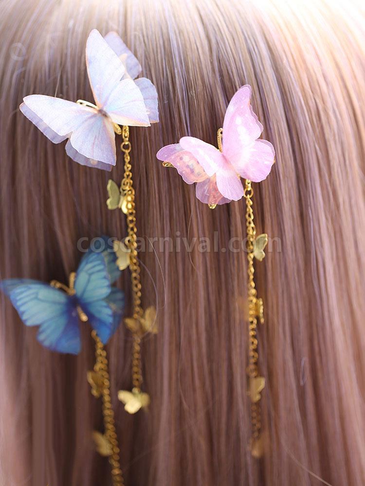 Chinese Style Lolita Headwear Chains Butterfly Han Lolita Hai Accessories coscarnival